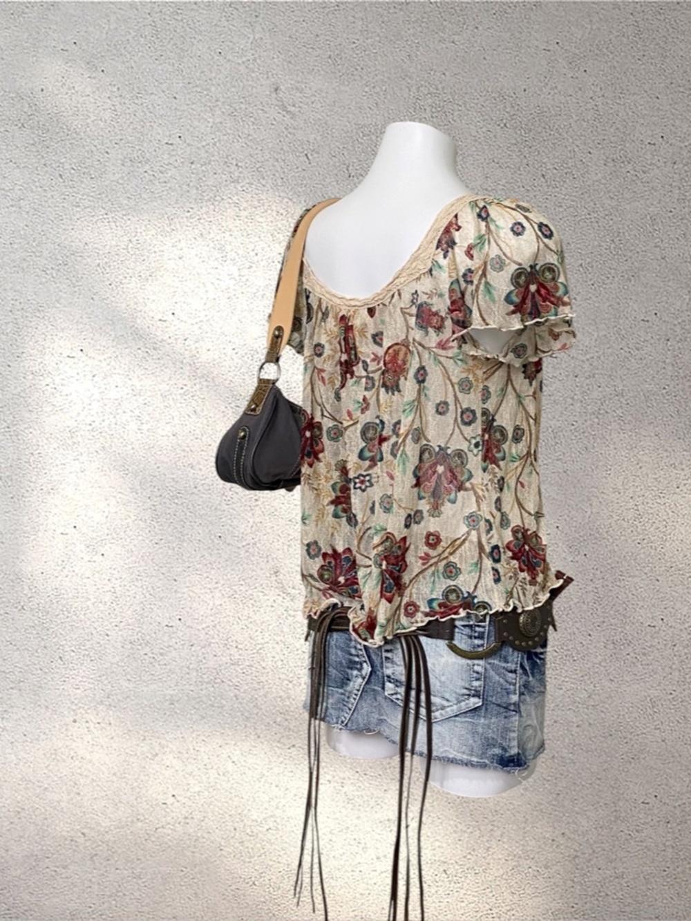 Rare Archive Denim & Supply Ralph Lauren Boho Floral Lace Blouse | Whimsigoth Fa - Picture 5 of 7